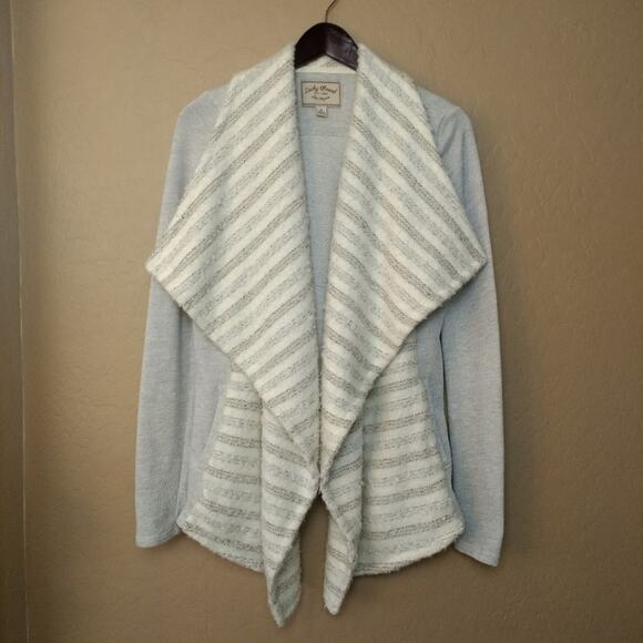 Lucky Brand Waterfall Open Front Textured Cardigan - Picture 2 of 8
